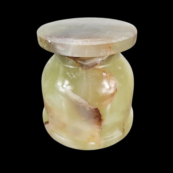 Mortar and Pestle, onyx green marble  herbs, spices, nuts grinder gift for her - Picture 6 of 12